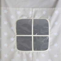 Hochbett Kinderbett 90x200cm aus Holz Weiss-Grau