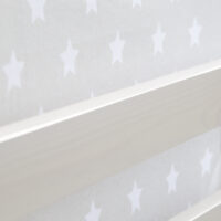 Hochbett Kinderbett 90x200cm aus Holz Weiss-Grau