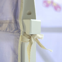 Hochbett Kinderbett 90x200cm aus Holz Weiss-Lila