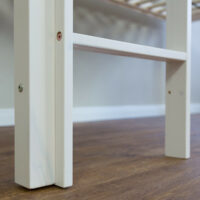 Hochbett Kinderbett 90x200cm aus Holz Weiss-Pink