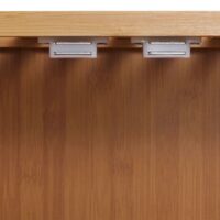 Hochschrank Badschrank Badregal 2 Türen 4 Regalböden Bambus 168x64x33cm