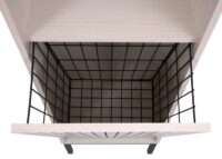 Hochschrank Badschrank Wäschekorb 174x39x30cm Holzoptik beige
