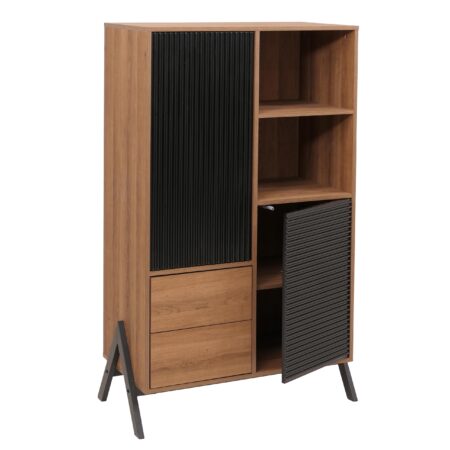 Hochschrank Highboard Türen Staufächer Schubladen 138x79x40cm natur