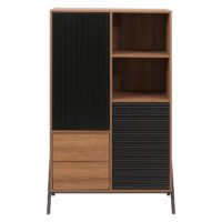 Hochschrank Highboard Türen Staufächer Schubladen 138x79x40cm natur