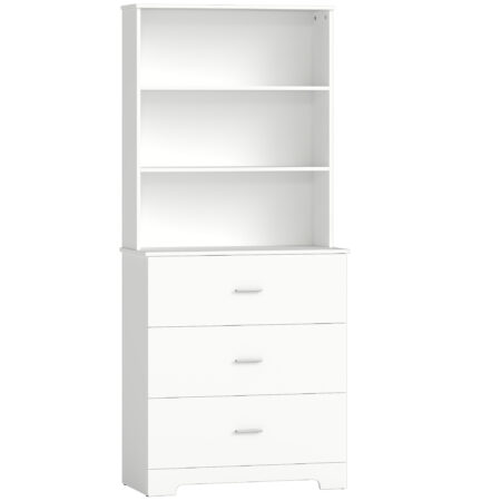 Hochschrank mit Schubladen und Regalen für Wohnzimmer Küche weiss