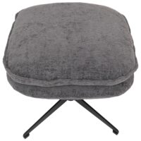Hocker mit Polster Fusshocker Ottomane Chenille grau