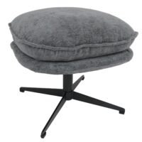 Hocker mit Polster Fusshocker Ottomane Chenille grau