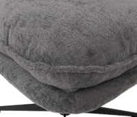Hocker mit Polster Fusshocker Ottomane Chenille grau