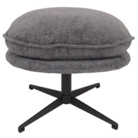 Hocker mit Polster Fusshocker Ottomane Chenille grau