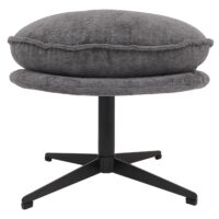 Hocker mit Polster Fusshocker Ottomane Chenille grau
