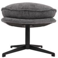 Hocker mit Polster Fusshocker Ottomane Chenille grau