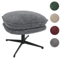 Hocker mit Polster Fusshocker Ottomane Chenille grau