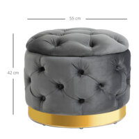 Ein kohlegrauer Vintage Hocker mit Stauraum, Maße 55x55x42cm.