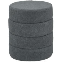 Hocker rund mit Teddyfleece bis 120kg 40x45cm dunkelgrau