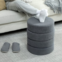 Hocker rund mit Teddyfleece bis 120kg 40x45cm dunkelgrau