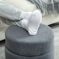 Hocker rund mit Teddyfleece bis 120kg 40x45cm dunkelgrau