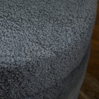 Hocker rund mit Teddyfleece bis 120kg 40x45cm dunkelgrau