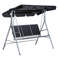 Hollywoodschaukel 3-Sitzer mit verstellbarem Sonnendach für Garten