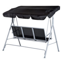 Hollywoodschaukel 3-Sitzer mit verstellbarem Sonnendach für Garten