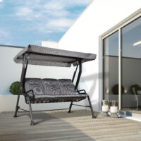 Hollywoodschaukel 3-Sitzer mit verstellbarem Sonnendach für Garten