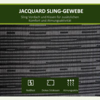 Hollywoodschaukel 3-Sitzer mit verstellbarem Sonnendach für Garten