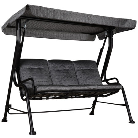 Hollywoodschaukel 3-Sitzer mit verstellbarem Sonnendach für Garten