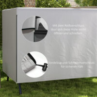 Hollywoodschaukel Abdeckung Schutzhülle wetterfest für Gartenmöbel 215x155x150cm grau
