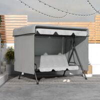 Hollywoodschaukel Abdeckung Schutzhülle wetterfest für Gartenmöbel 215x155x150cm grau