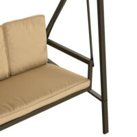 Hollywoodschaukel Gartenschaukel mit Sonnendach beige braun