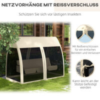 Hollywoodschaukel 3-Sitzer mit Bettfunktion und Mückennetz