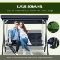Hollywoodschaukel 3 Personen mit verstellbarem Sonnendach dunkelblau