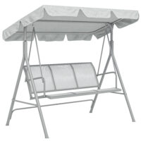 Hollywoodschaukel 3-Sitzer mit Sonnendach für Garten und Terrasse