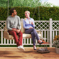 Hollywoodschaukel Gartenschaukel 2-Sitzer Rattan mit Kissen beige