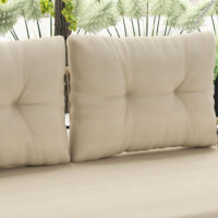 Hollywoodschaukel Gartenschaukel 2-Sitzer Rattan mit Kissen beige
