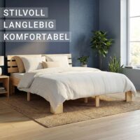Holzbett 140x200cm Massivholz Natur