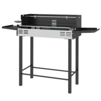 Holzkohlegrill BBQ Grill mit Drehspiess und verstellbarem Rost