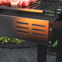 Holzkohlegrill BBQ Grill mit Drehspiess und verstellbarem Rost