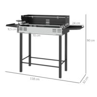 Holzkohlegrill BBQ Grill mit Drehspiess und verstellbarem Rost