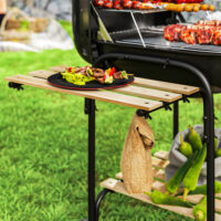 Holzkohlegrill Grillwagen mit Deckel Räder und Ablage
