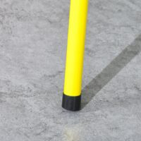 Holzkohlegrill klappbar mit 2 Grillrosten aus Edelstahl, Farbe Gelb.