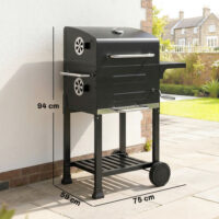 Holzkohlegrill Grillwagen kompakt mit Deckel Thermometer