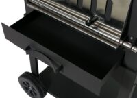 Holzkohlegrill schwarz mit integriertem Pizzaofen Grillrost und Pizzastein