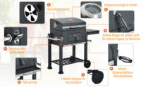 Holzkohlegrill Profi mit verstellbarer Kohleablage und Flaschenöffner 😊