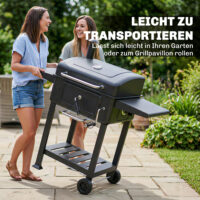 Holzkohlegrill BBQ Smoker mit Deckel und Thermometer