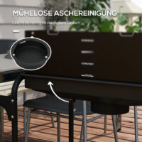 Holzkohlegrill BBQ Smoker höhenverstellbar mit Rädern und Ablage