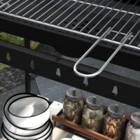 Holzkohlegrill BBQ Smoker höhenverstellbar mit Rädern und Ablage