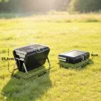 Holzkohlegrill BBQ Smoker klappbar für Camping Outdoor Edelstahl