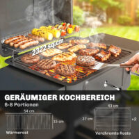 Holzkohlegrill BBQ Smoker höhenverstellbar mit Deckel und Thermometer