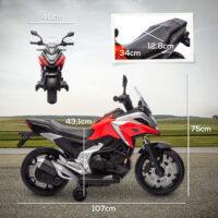 Kindermotorrad elektrisch Honda mit Musik und Licht 3-6 Jahre rot