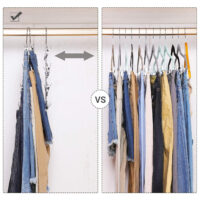 Metall-Hosenbügel, 4-stufig und verstellbar, ideal für Hosen, Röcke und Schals. Rutschfest mit PVC-beschichteten Clipspitzen für sicheren Halt.